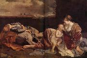 Orazio Gentileschi Le Repos de la Sainte Famille pendant la fuite en Egypte oil on canvas